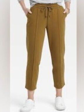a new day  - pleated capris trousers jogger,  Olive Green  Size Large